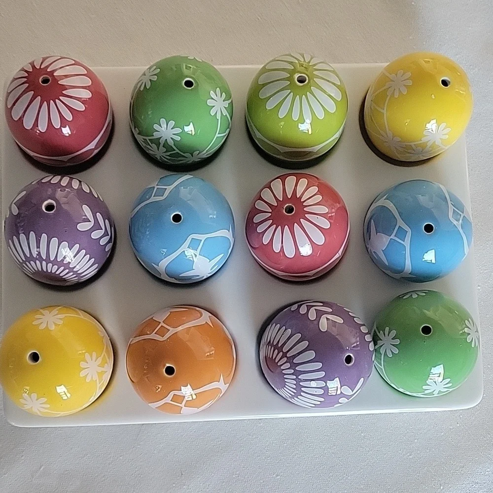 12‎ Ceramic Colorful Decrotive Lightweight Eggs Easter